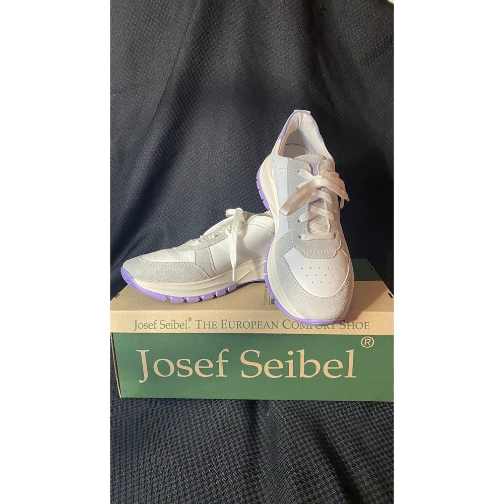 Romika Josef Seibel Womens 6.5 White Grey Purple Athletic Shoes Sneakers New Box
